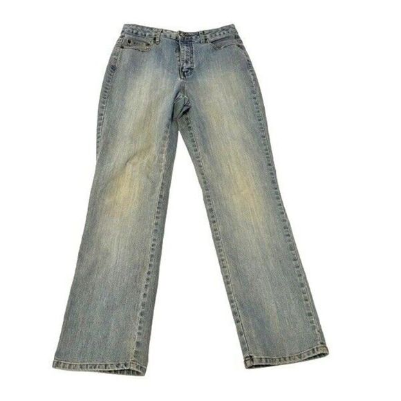 La Blues Jeans Size 8 Stretch High Rise Straight Leg Medium Denim Wash - Picture 1 of 6